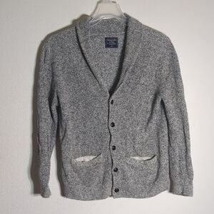 Abercrombie & Fitch Men's Cardigan Sweater Shawl Collar Rogers‎ Cosby Grey Small